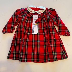 Florence Eiseman 24M Plaid dress with embroidered collar NWT
